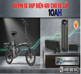 Pin xe đạp điện gấp 48V-10Ah phù hợp xe điện như Gforce, adiman