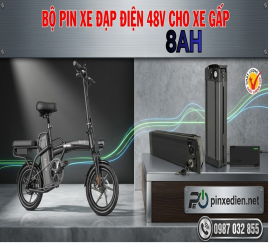 Pin xe đạp điện Gấp gọn 48V-8AH cho xe điện như Gforce, adiman, forerver...